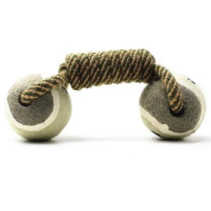 Dog Toy Rope With Balls - Chew Toy For Dogs With Paw Print