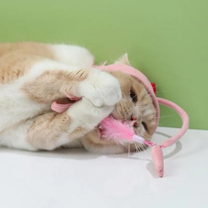Cat Hat With Pendant - Funny Animal Costume For Cats With Toy