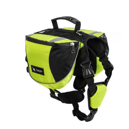Dog Backpack For Outdoor Activities - Adjustable And Waterproof In Red And Gray