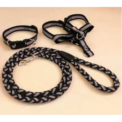 Reflective Dog Harness With Lead - Safe Set For Walks In The Dark