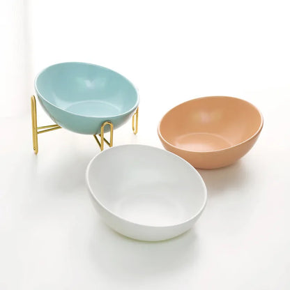Raised Food Bowl For Dogs And Cats - Stylish Design With Metal Stand