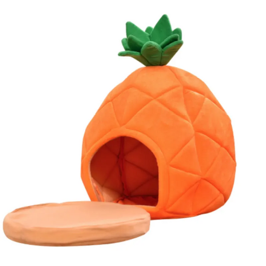 Cat Cave In Pineapple Design - Cuddly Sleeping Cave For Cats And Small Dogs