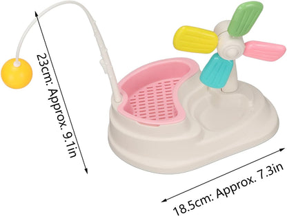 Interactive Cat Toy - Windmill With Ball And Grass Stand For Mental Stimulation
