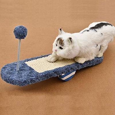 Cat Rocker With Scratching Board And Toy
