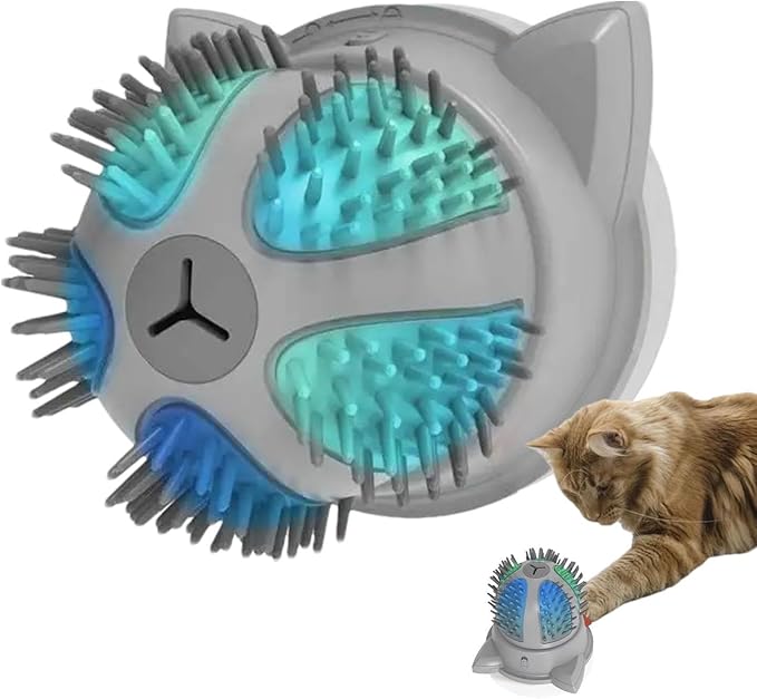Electric Self - Massage Brush for Cats with Catnip Compartment and Dual Power Supply