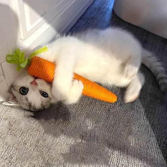 Cat Scratching Carrot - Interactive Sisal Toy For Playful House Cats