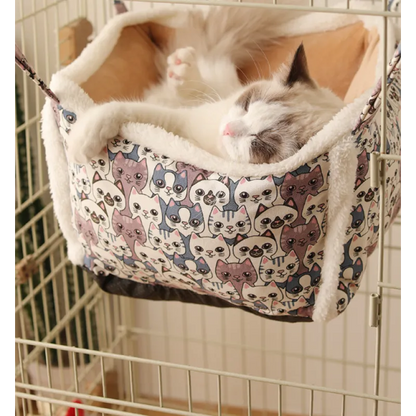 Cat Sleeping Basket With Cute Cat Pattern - Soft And Cosy Basket For Cats