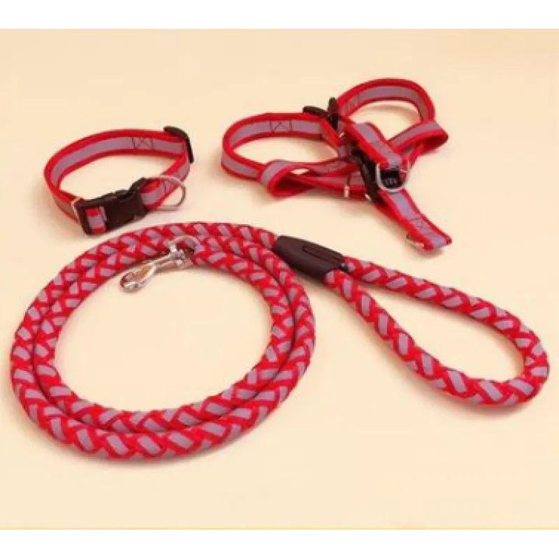 Reflective Dog Harness With Lead - Safe Set For Walks In The Dark