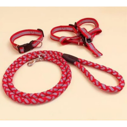 Reflective Dog Harness With Lead - Safe Set For Walks In The Dark