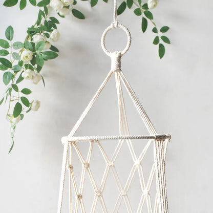 Macramé Cat Hanging Chair - Boho Hammock With Cosy Cushion For Cats
