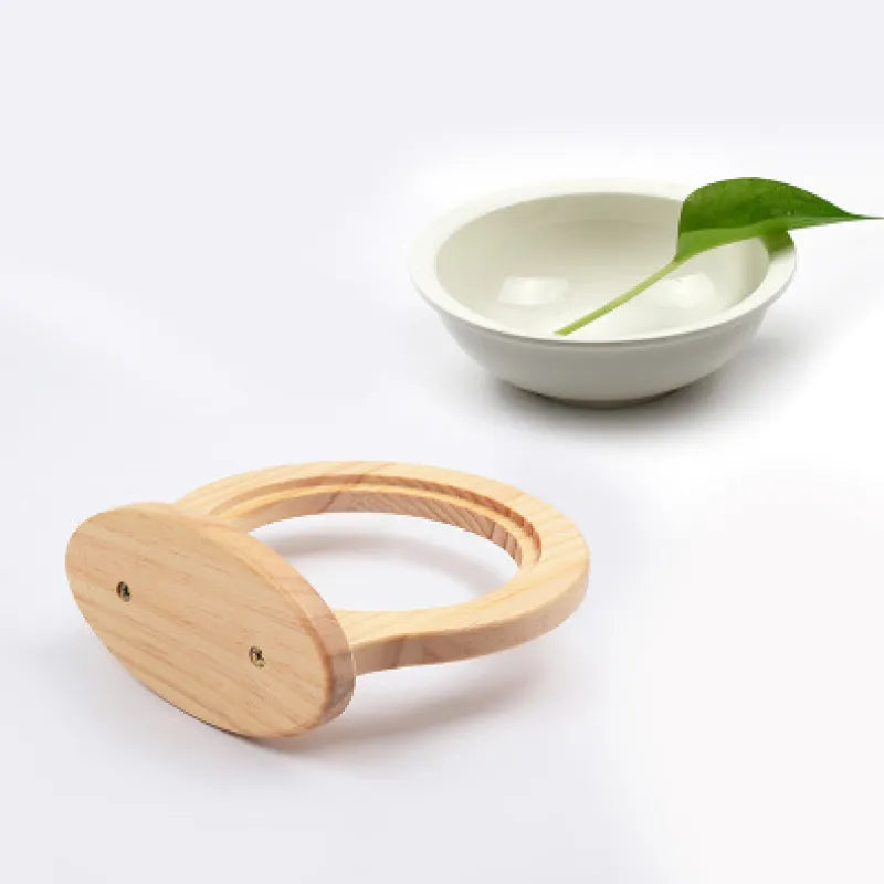 Hanging Food Bowl For Cats - Wall Mount With Wooden Frame In Cloud Design