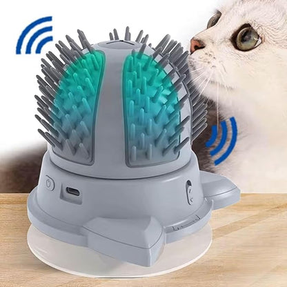 Electric Self - Massage Brush for Cats with Catnip Compartment and Dual Power Supply