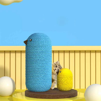 Cat Toy Scratching Post in Bird or Mushroom Design - Interactive Play Station for Cats