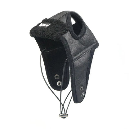 Winter Ear Protection Headgear Made Of Leather With Soft Lining