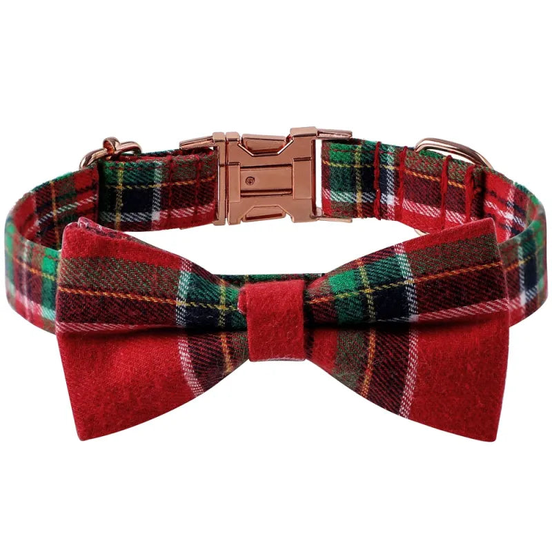 Coloured Dog Collar With Bow For Christmas And Festive Occasions