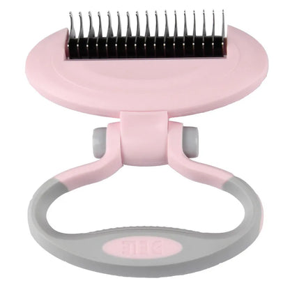 Ergonomic Pet De-matting Brush With 360° Rotating Head For Gentle Coat Care