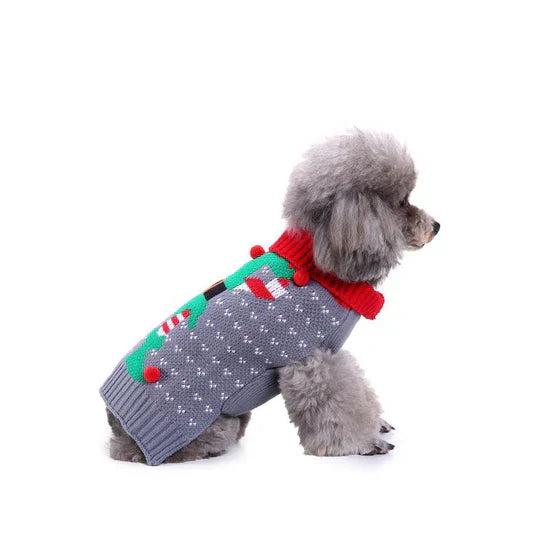 Christmas Dog Jumper With Snowflakes