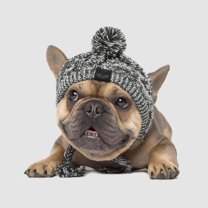 Stylish Dog Hat With Bobble - Warm Winter Hat For Small Dogs