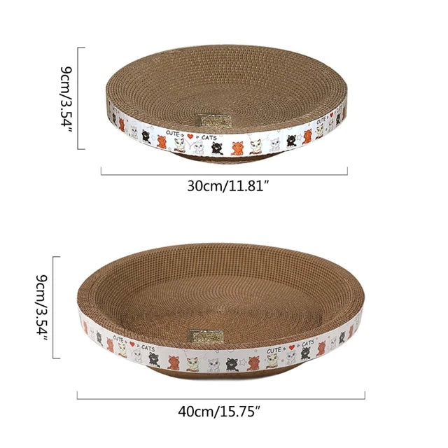 CozyCardboard - Durable Round Cat Scratcher and Bed