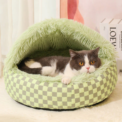 Checked Warm Cat Cave