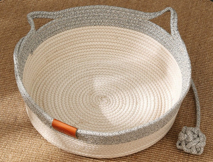 Hand-woven Cotton Rope Cat Bed