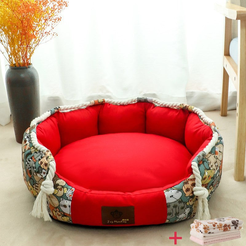 Durable Dog Bed With Pocket Function And Chew Rope