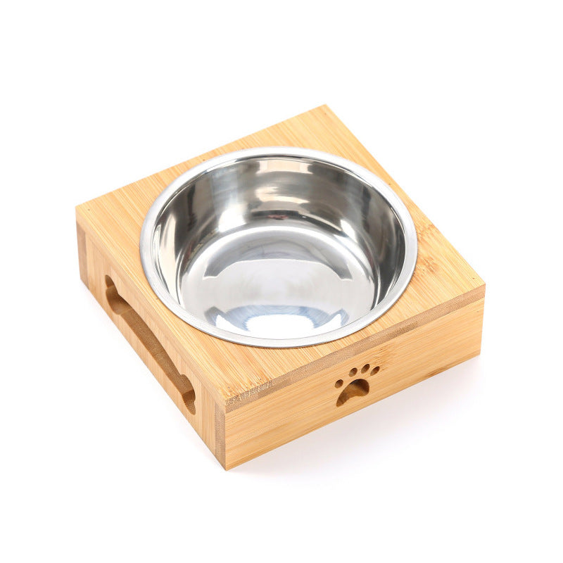 Wooden Cat Bowl