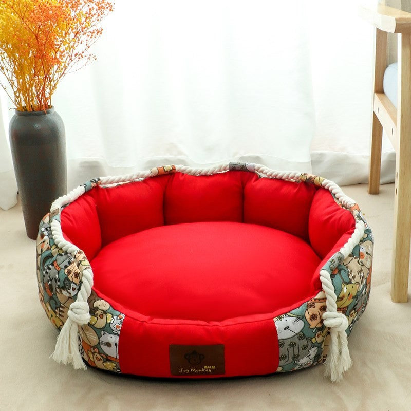 Durable Dog Bed With Pocket Function And Chew Rope