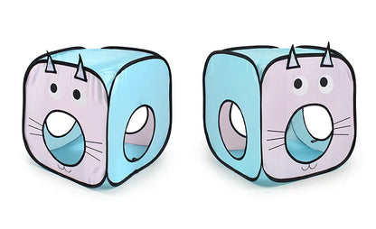 Cat Toy Tunnel With Cat House - Interactive Play Cave For Pets