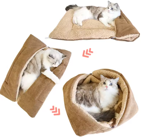 2-in-1 Cozy Bed and Blanket for Cats