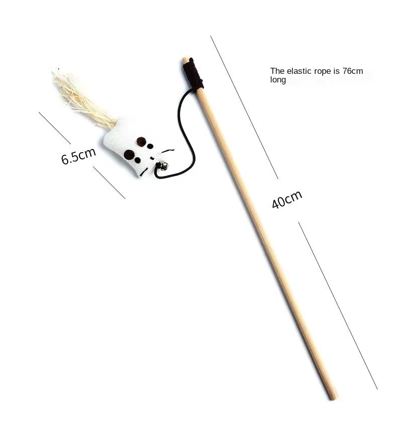 Interactive Cat Toy Set - Natural Toy With Feathers And Bells