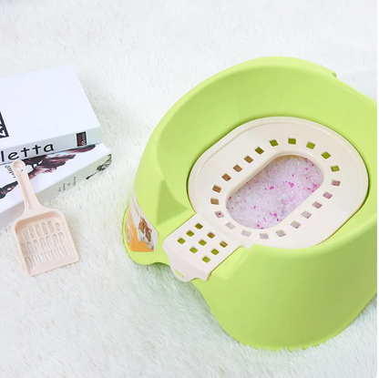 Cat Litter Tray With Scoop - Hygienic And Practical Cat Litter Tray Made Of Plastic