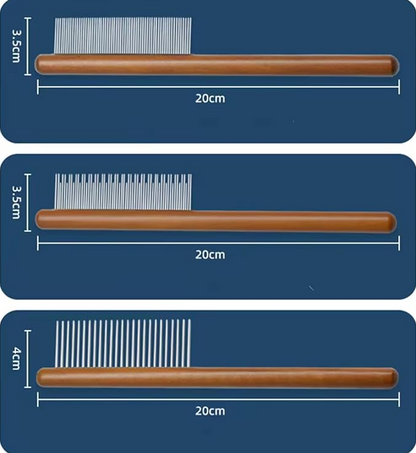 High Quality Wooden Flea Comb - Gentle Coat Care For Cats & Dogs