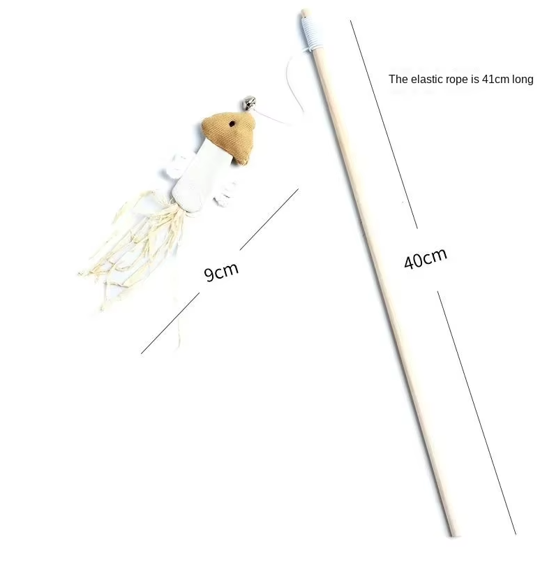 Interactive Cat Toy Set - Natural Toy With Feathers And Bells