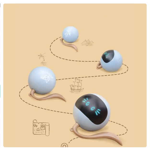 Interactive Cat Toy With Led Lights - Spherical Toy For Cats