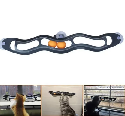 Window Cat Toy - Interactive Play Track With Movable Balls
