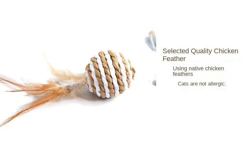 Interactive Cat Toy Set - Natural Toy With Feathers And Bells