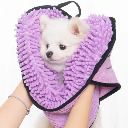Microfibre Pet Towel With Glove - Super Absorbent Soft Drying Towel For Dogs Cats
