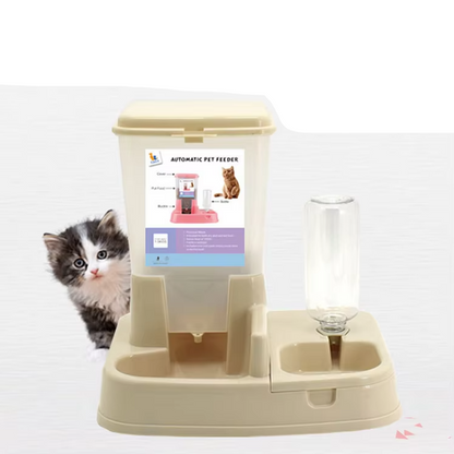 Automatic Food And Water Dispenser For Cats And Dogs - Large Capacity Double Bowl