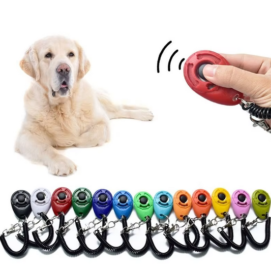 Dog Trainer Clicker - Ergonomic Clicker With Spiral And Snap Hook