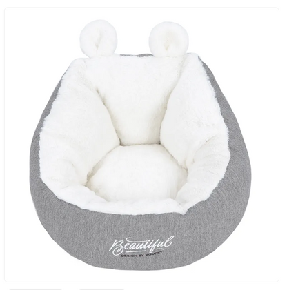 Cuddly Cat Bed With Ear Design - Soft And Comfortable For Cats And Small Dogs
