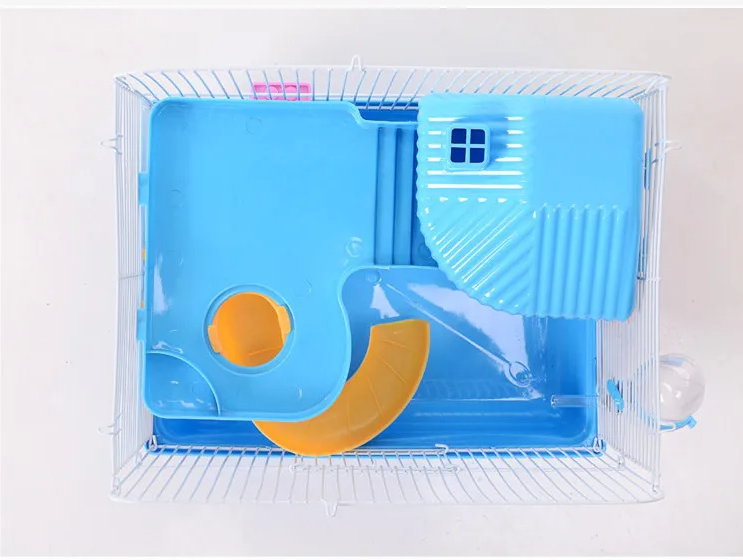 Hamster Cage With Shelves And Drinking Bottle - Compact Cage For Rodents