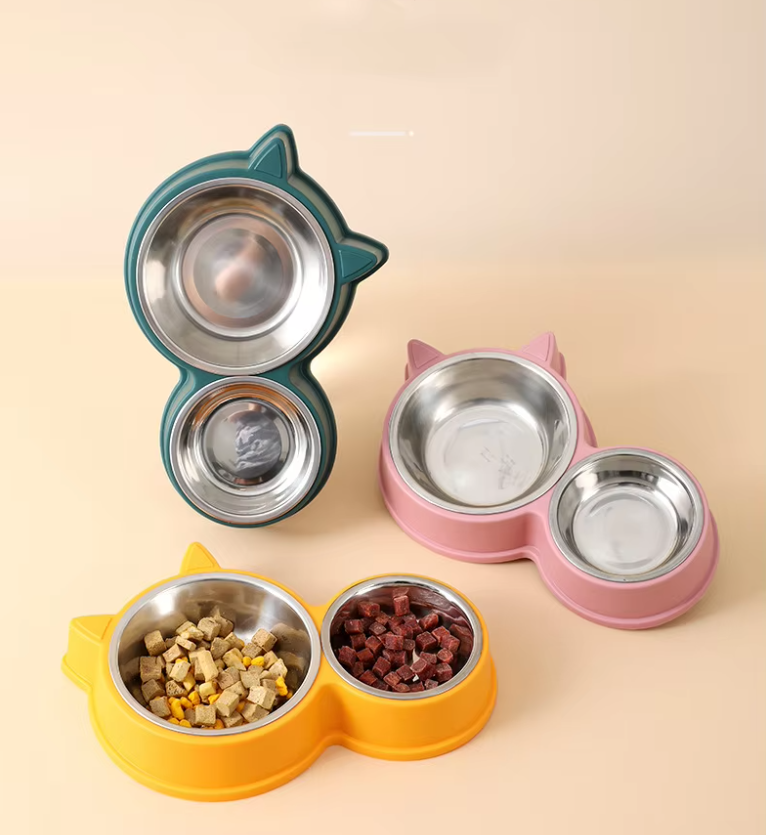 Cat Plate Set With Cat Ears And Non - Slip Base