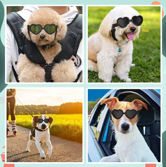 Heart - Shaped Dog Sunglasses With Adjustable Strap - Uv Protection For Dogs ' Eyes