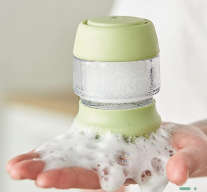Silicone Pet Shower Brush with Shampoo Container for Gentle Grooming