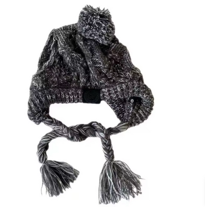 Stylish Dog Hat With Bobble - Warm Winter Hat For Small Dogs