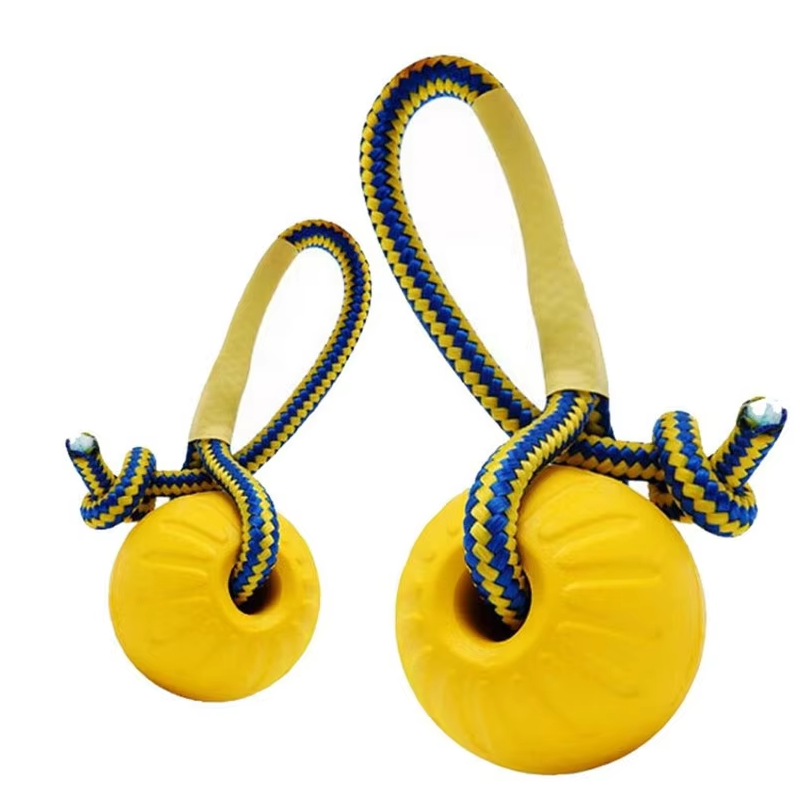 Robust Dog Toy - Retrieving and Tugging Ball with Rope