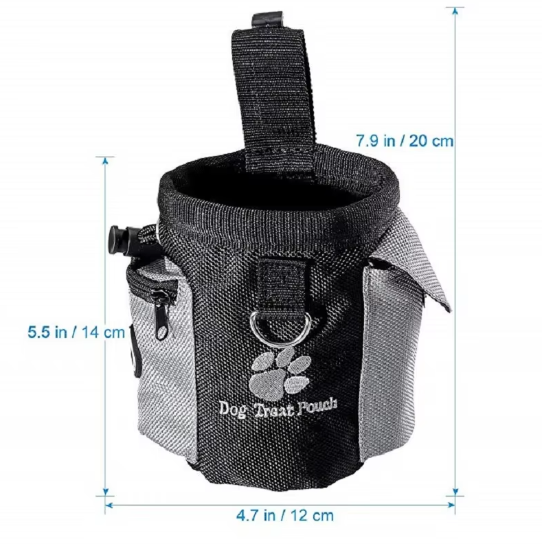 Dog Treat Bag With Poo Bag Dispenser - Practical Portable Training Bag For Walks