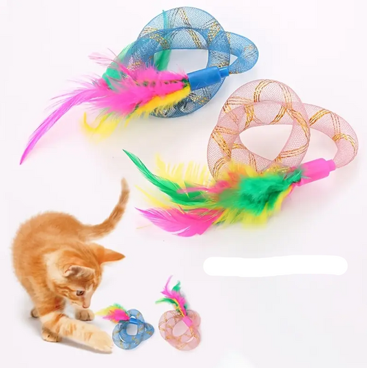 Cat Toy Set - Shuttlecocks With Mesh Rings