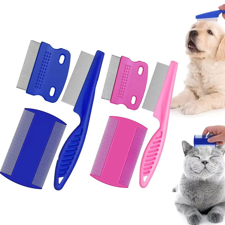 Flea Comb Set For Pets - Fine Tooth Combs For Dogs & Cats